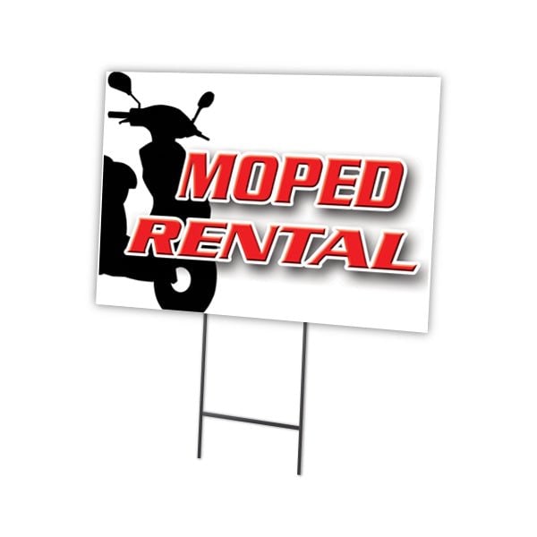 Signmission Moped Rental Yard Sign & Stake outdoor plastic coroplast window, C-2436 Moped Rental C-2436 Moped Rental - main